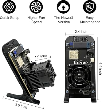 Bitaxe Gamma 601 Solo Bitcoins Miner, Up to 1.2TH/S BM1370 Asic Chip 18W/TH | BTC Lottery Crypto Miner with Open-Source System,Low Noise
