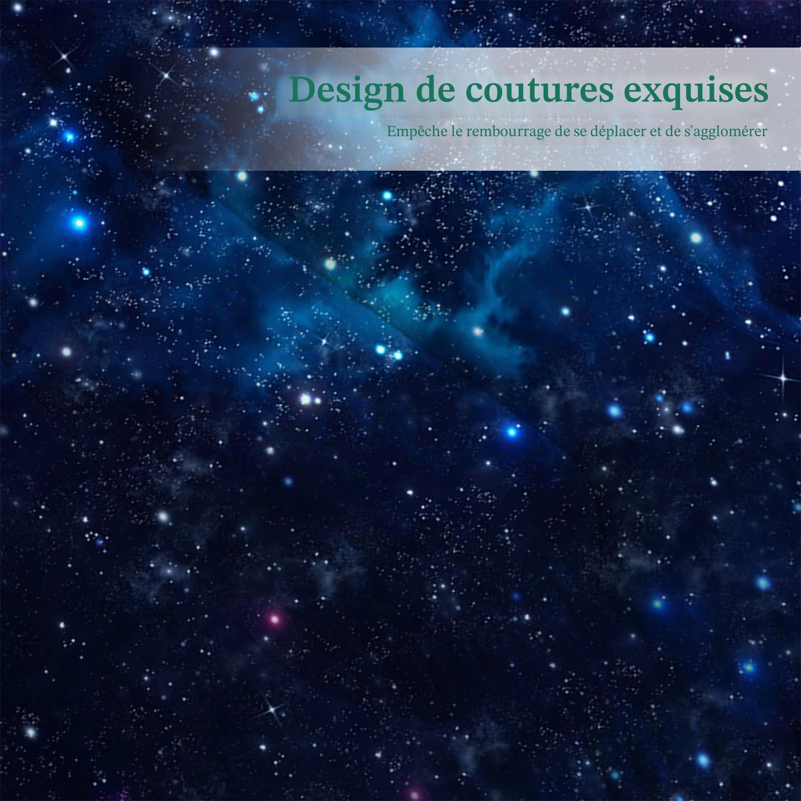 Couette Ciel Étoilé Bleu 140x200 Enfant - Duvet Légère Chaude 4 Saisons, Loisirs Astronomiques Garçons Réversible Edredon et 2 Taies d'Oreiller 65x65 cm