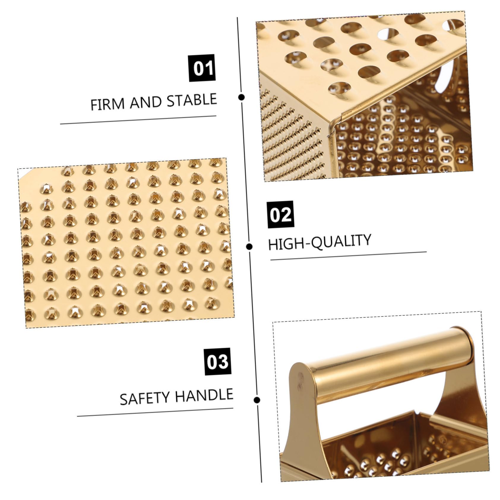 Rallador De Caja De 4 Lados Acero Inoxidable Dorado, Cortador y Rebanador De Verduras y Patatas, Material Seguro Para Uso Doméstico, Práctico Para Cocina y Procesamiento De Frutas