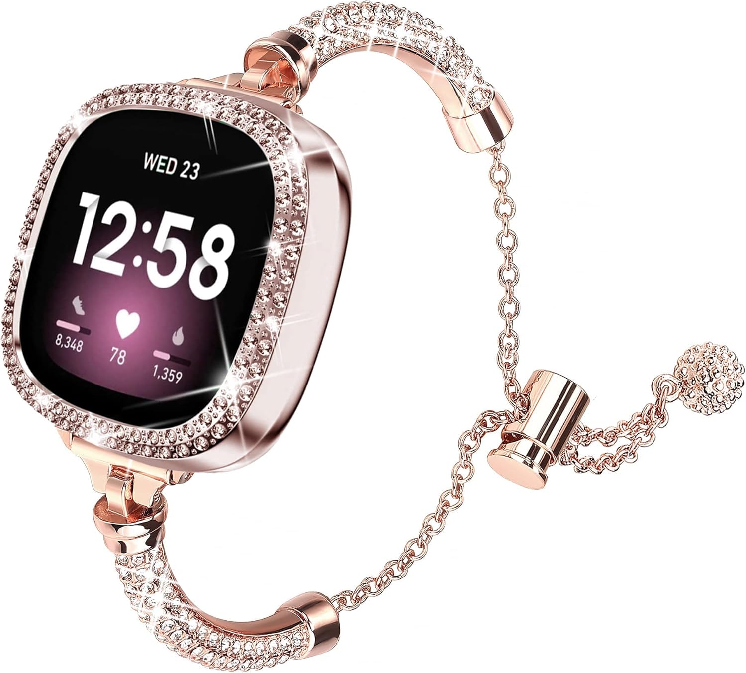 Bling Watch Band Compatible with Fitbit Versa 3/Fitbit Sense