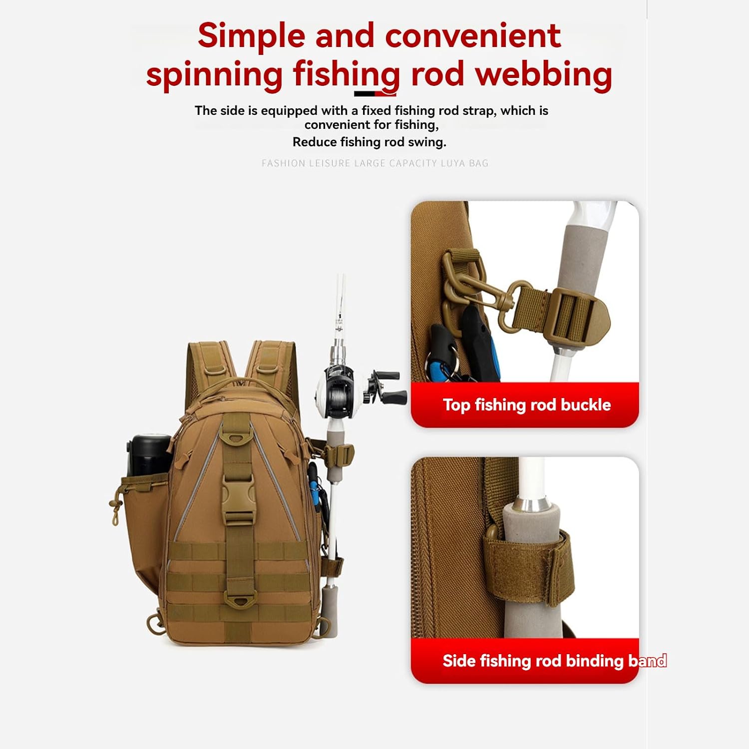 Molle Bag, Water Resistant Outdoor Hiking Cycling image 5