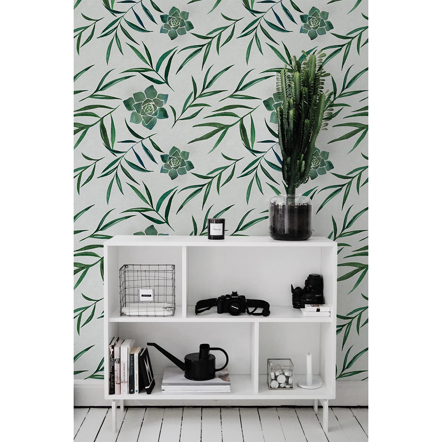 Fotomurale autoadhesivo de salon mural de plantas para dormitorio fresco