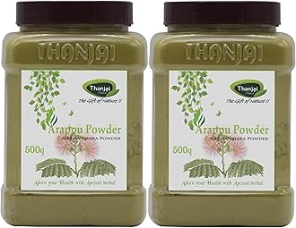 Thanjai Natural 1kg Organic Traditional Albizia Amara/Arappu Powder Jar (500g x 2, Jar)