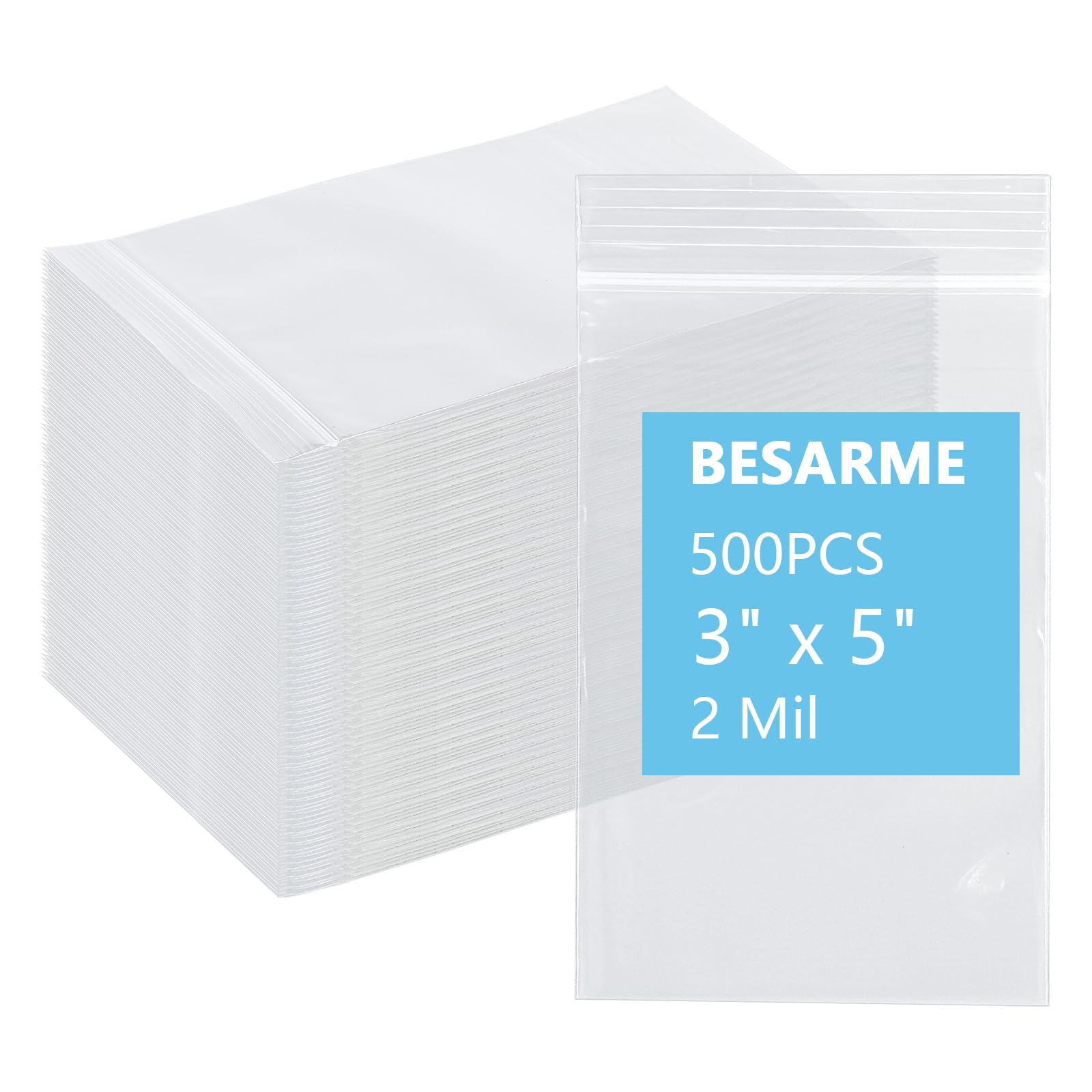 Mini Plastic Bags - 500 Pack | Clear Resealable -19