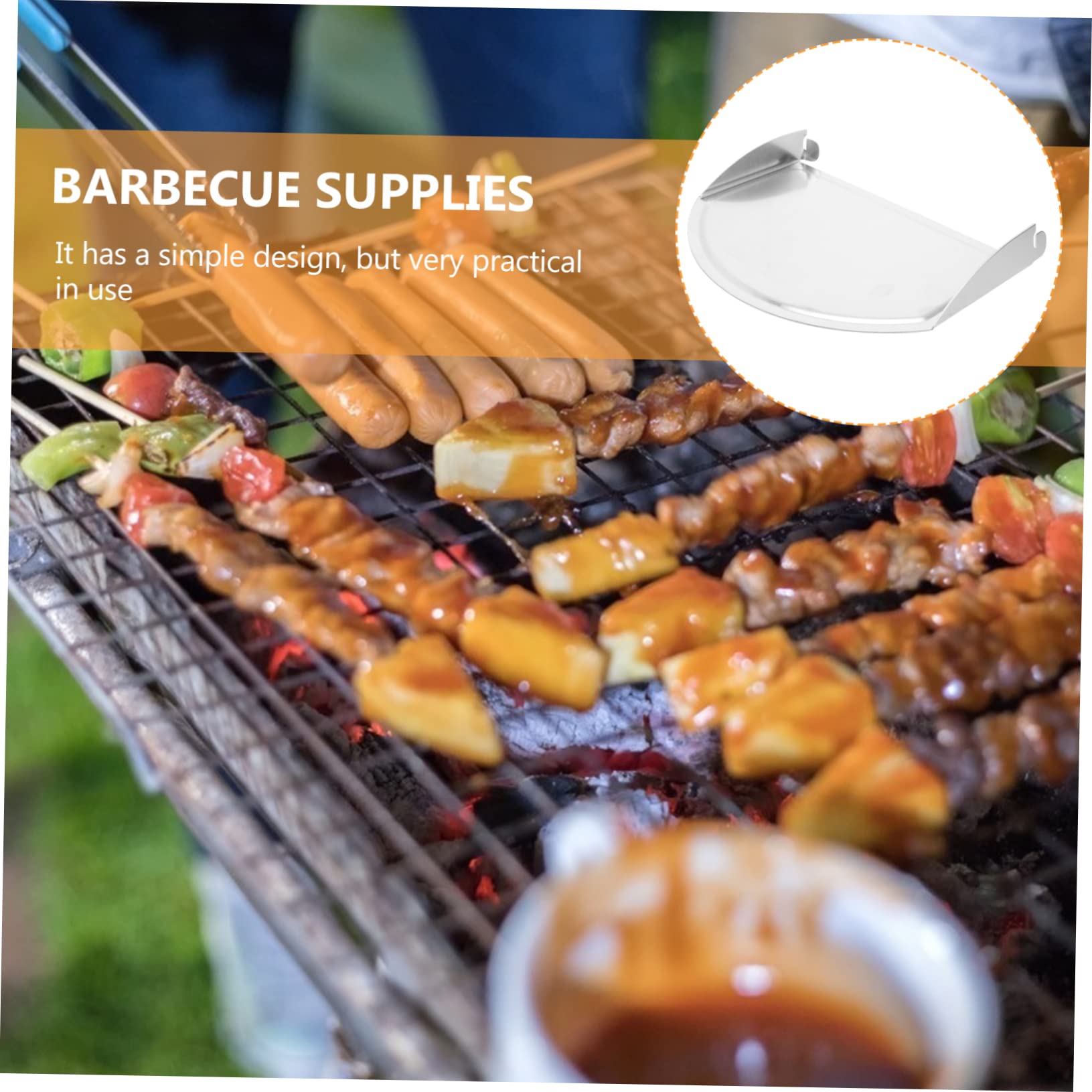 IWOWHERO Aluminum Alloy Seasoning Shelf for Barbecue Lightweight Portable Storage Rack for Outdoor Grilling Supplies Convenient Side Board for Seasonings and Accessories Silver