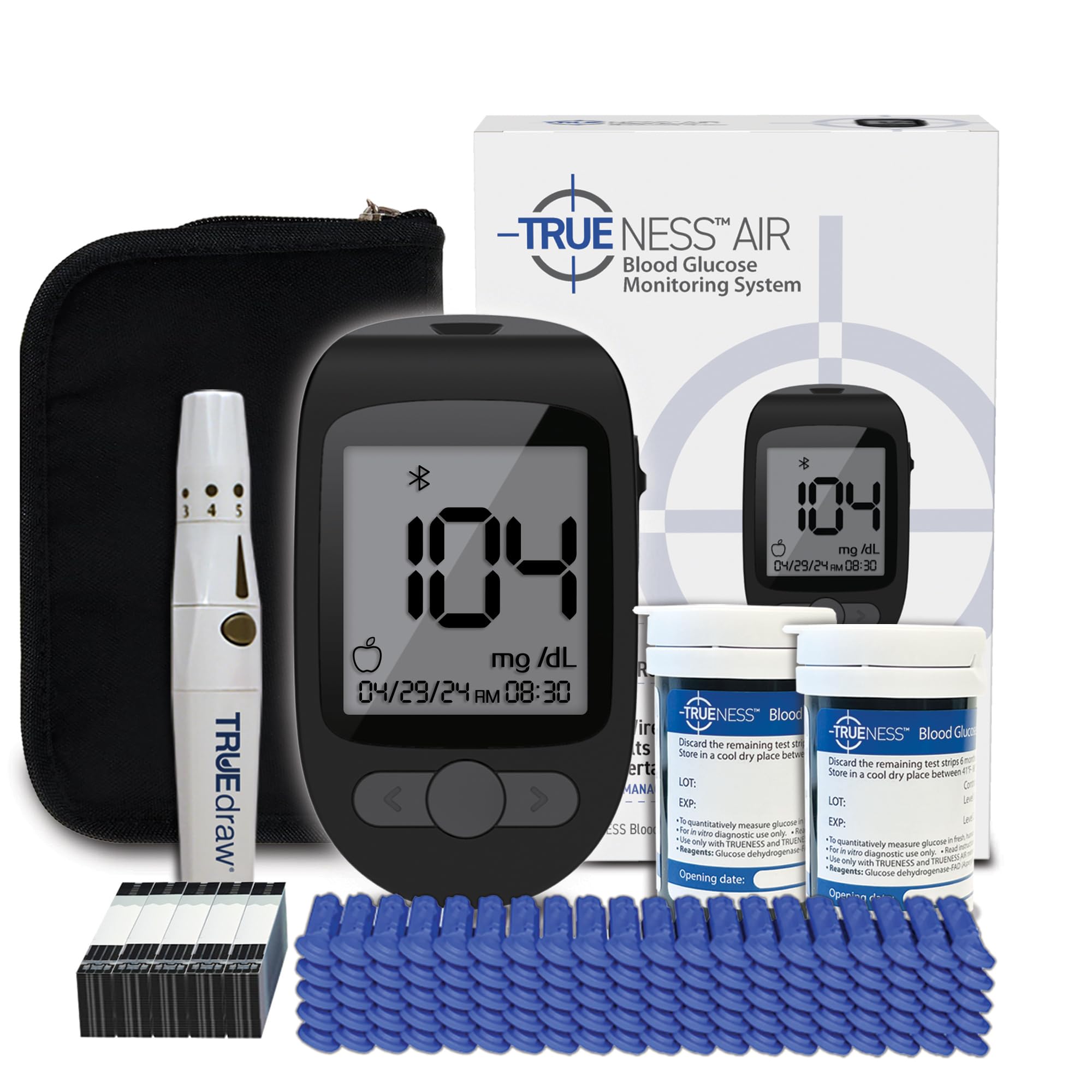 TRUENESS Air Meter with 100 strips, 100 Lancets and Lancing Device