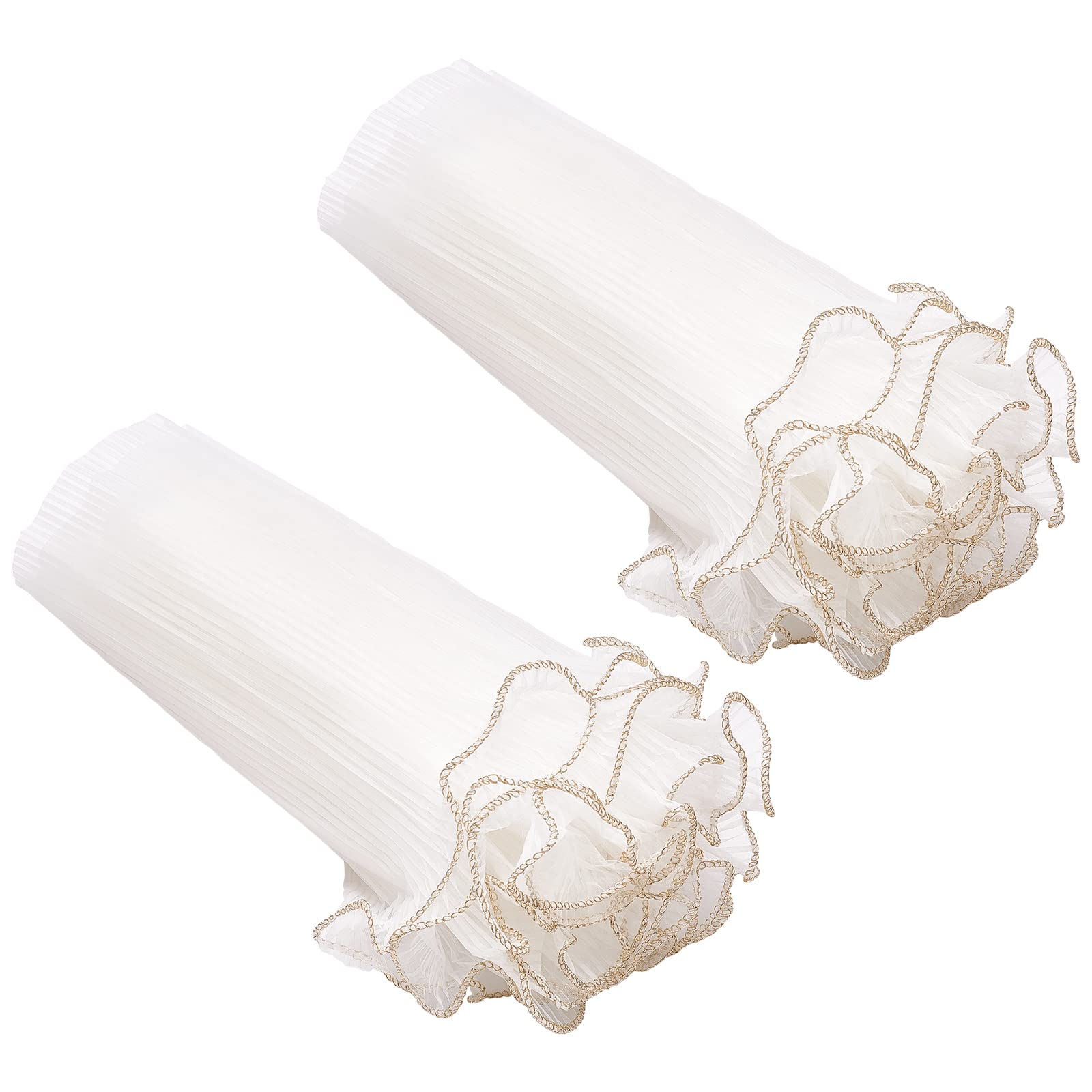 GORGECRAFT 10 Yards 28cm Wide Bouquet Floral Wrapping Mesh Paper White Gold Metallic Edge Wrinkled Wavy Net Mesh Yarn Flower Wrappers Florist Gift Packaging Paper for Valentine's Day Christmas Decor