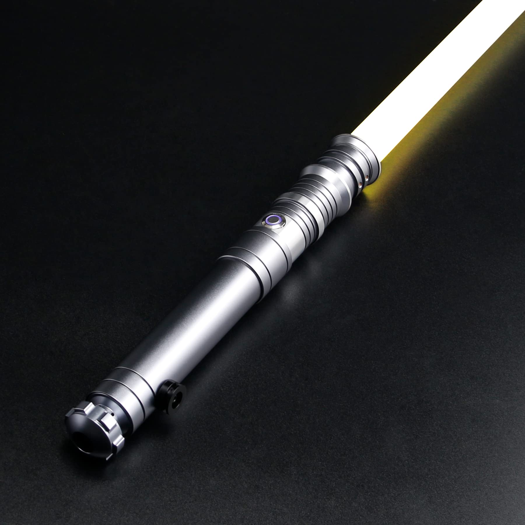 Replica Light Saber with 16 Set Sound Fonts Force FX Lightsaber 12 RGB Color Chageable Light up Sword Support Heavy Dueling (TSK-E11-A Gray)