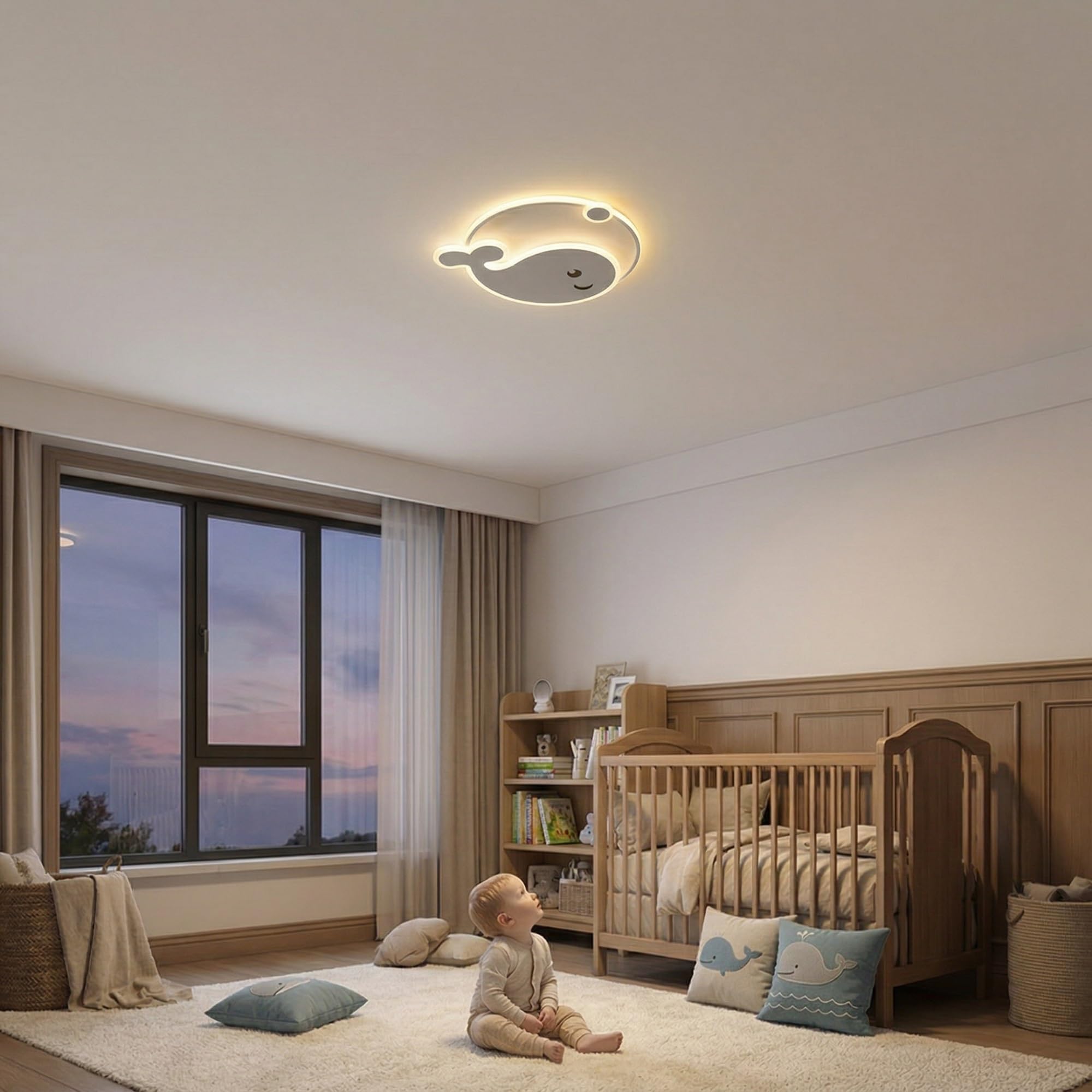 Kairry Nowoczesna ultra cienka lampa sufitowa LED 5 cm, akrylowa i metalowa ściemnialna lampa sufitowa, miękkie oświetlenie do sypialni, salonu, biura, jadalni, 45 W/55 W (55 cm)