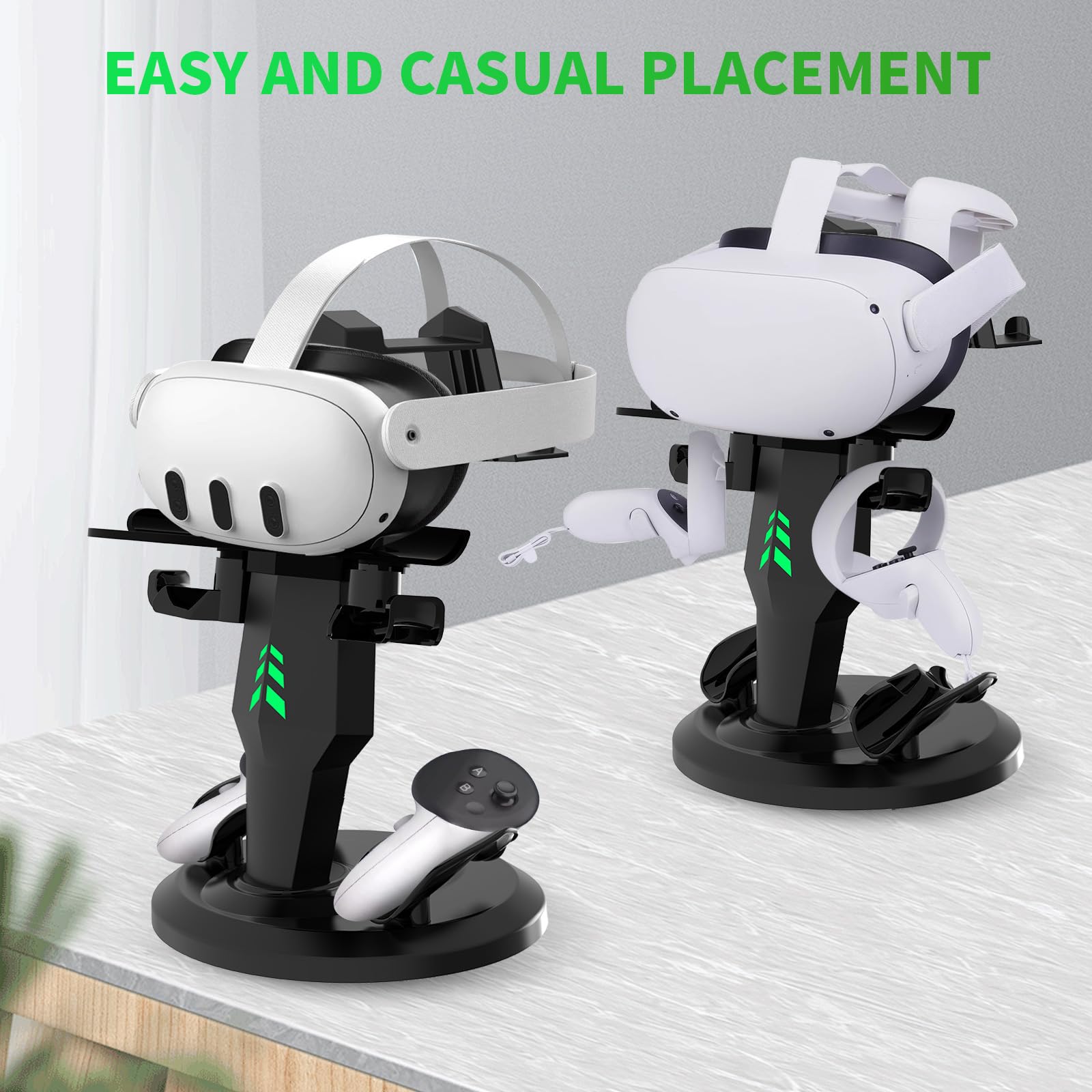 G-STORY Charging Dock for Meta Quest 3/Quest 3S/Quest 2 VR Headset and Controllers, VR Charging Station with LED Lights, Fast charger Dock Stand for oculus quest Pro Accessories with Type-C Cable - 5