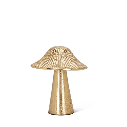 Abbott Collection Glass Decorative Figure - Sm Ribbed Mushroom-Gold-4" H - (4" H)