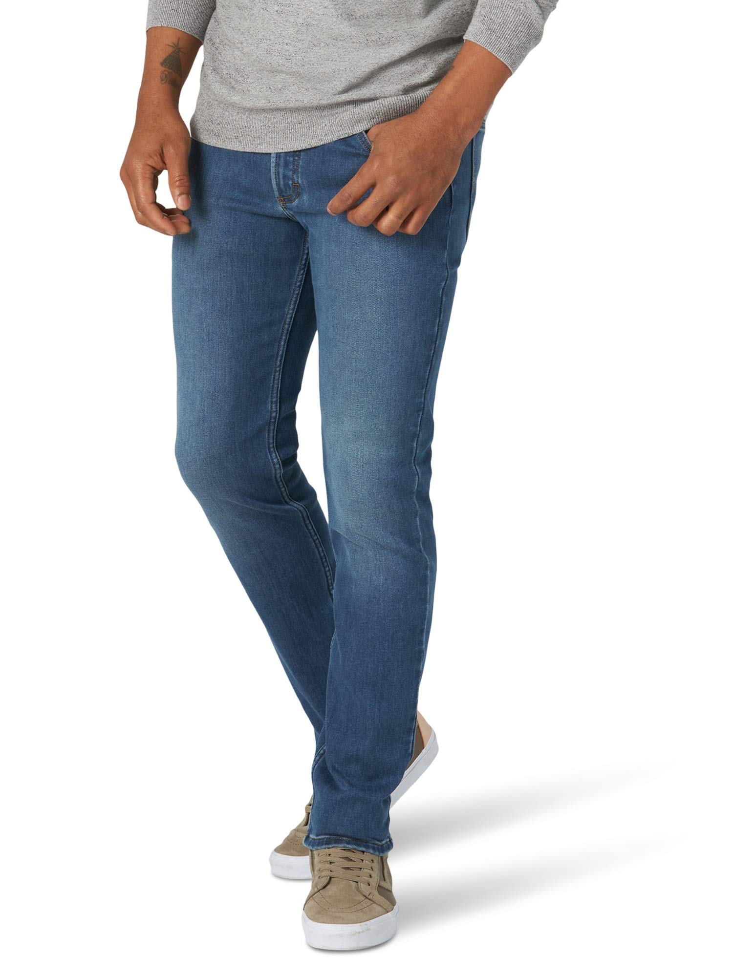 Men's Brushed Back Straight Fit Tapered Leg Jean
