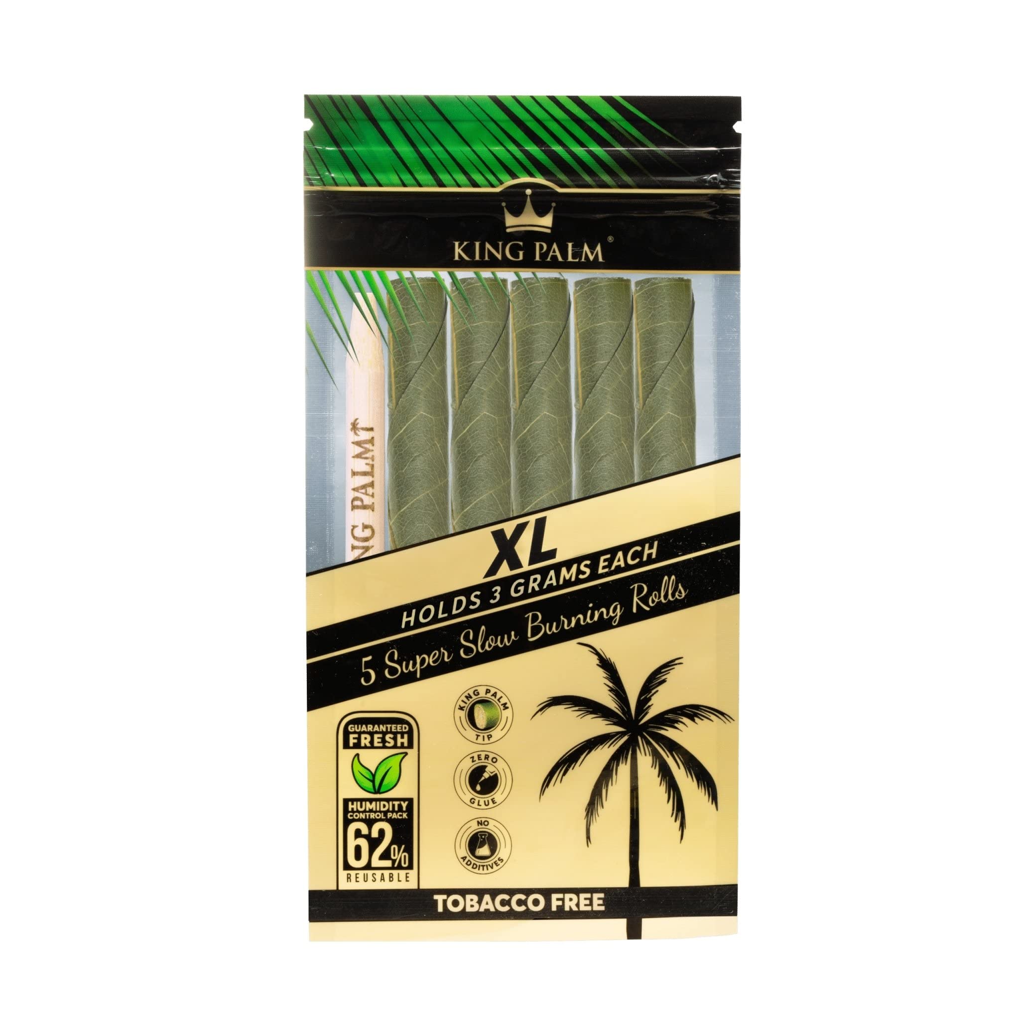 King Palm | 'XL' | 5 Pack | Palm Leaf Pre Rolls | Size = XL 3.g | UNFLAVOURED / NATURAL Smoking accessories