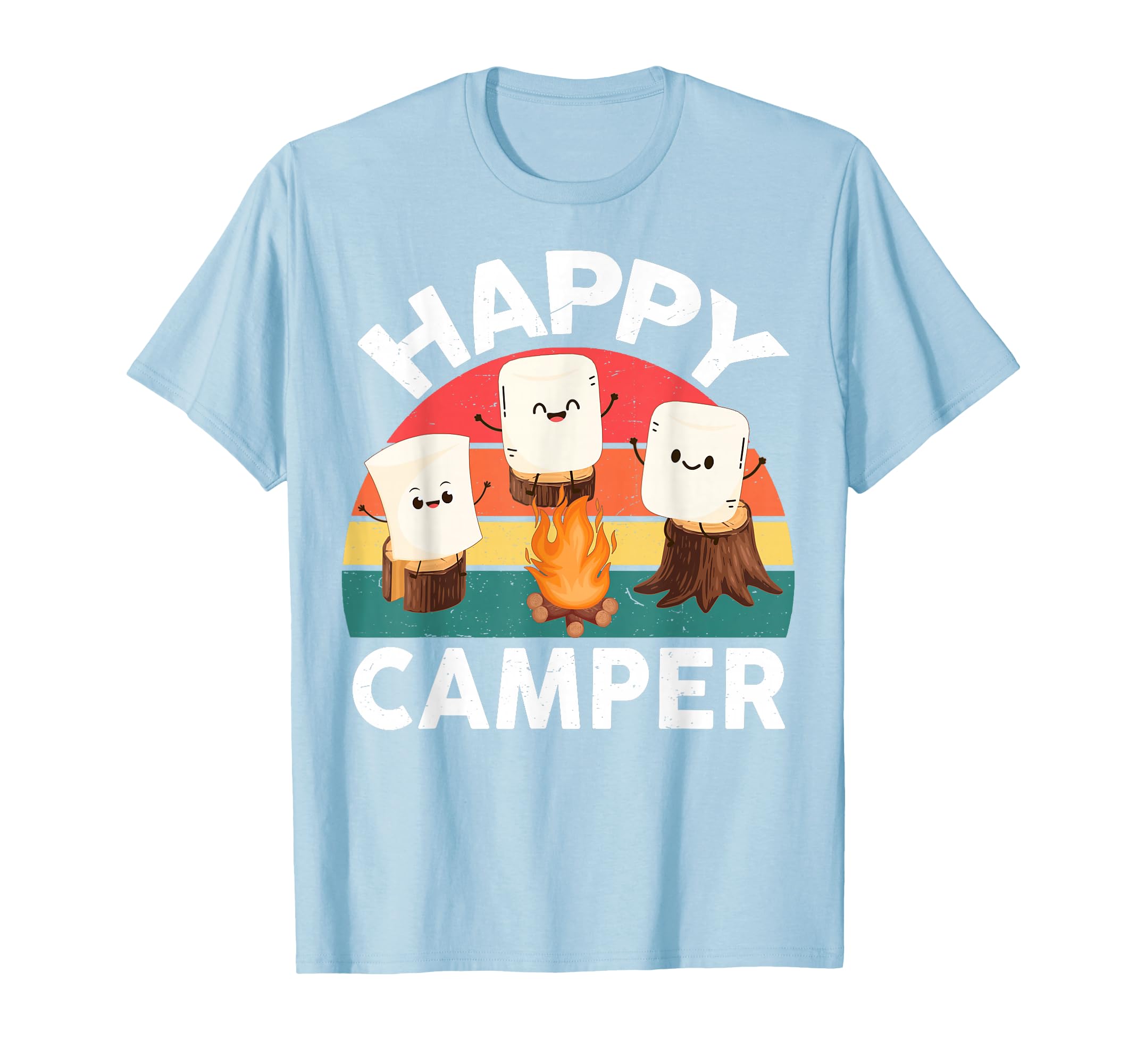 Happy Marshmallow Camper-Shirt Kids Toddler Boy Cute Camping T-Shirt