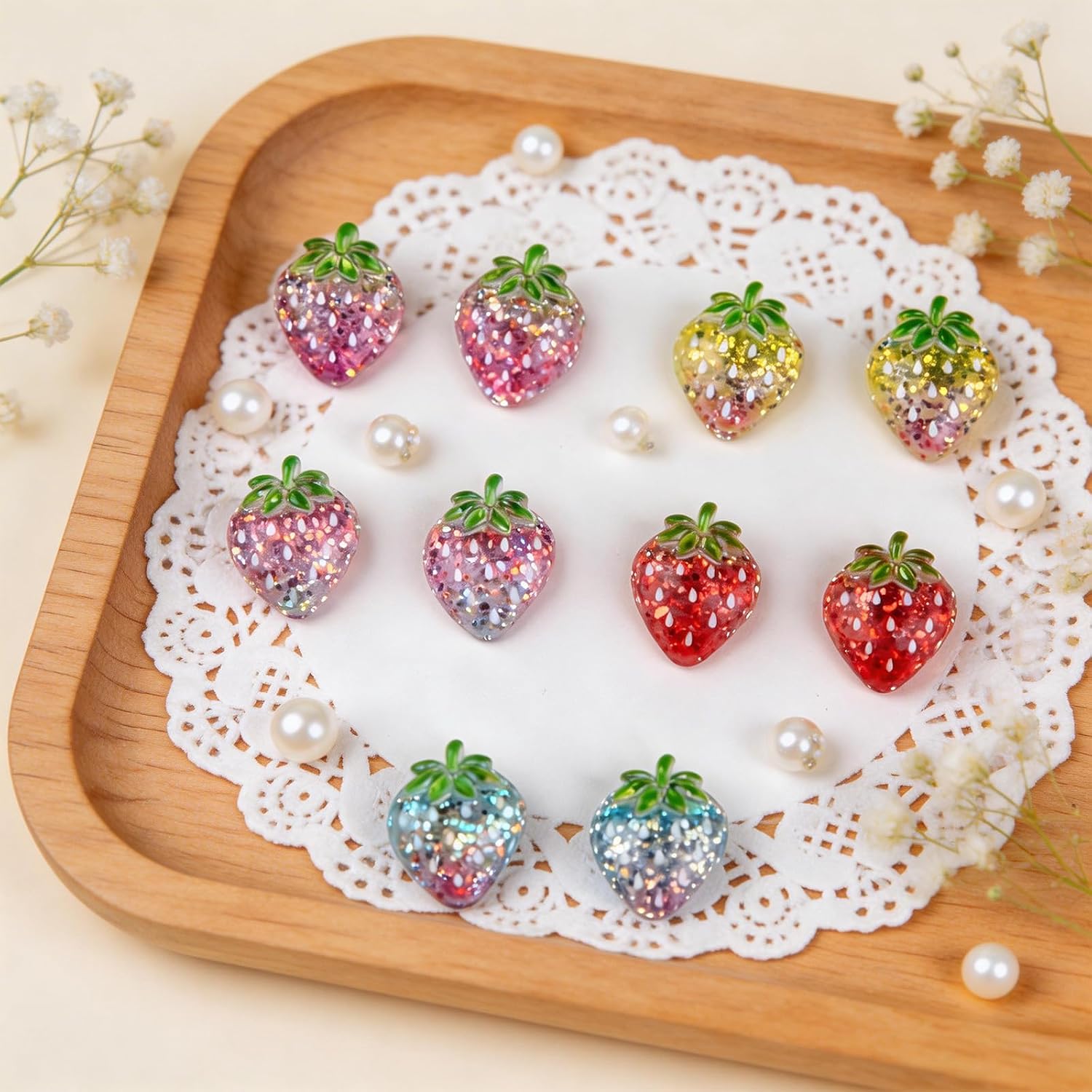 Dazoratix Cute Strawberry Fridge Magnets - 10 Pcs Colorful Refrigerator image 4