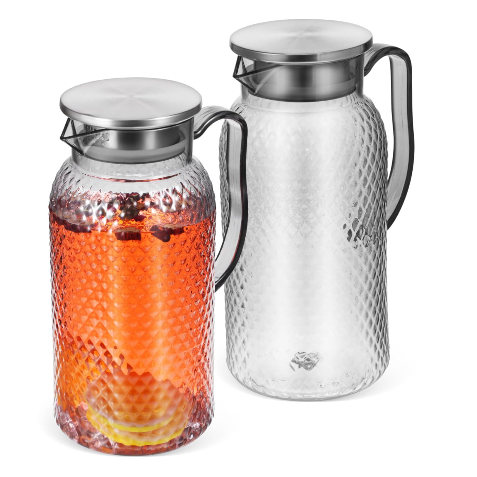 Jarras de Plástico para Bebidas 2 Piezas 1,8 L, Diseño Moderno