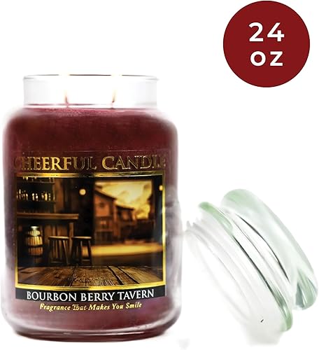 Miniatura 2 de A Cheerful Giver - Bourbon Berry Tavern - Tarro grande de vela perfumada de 24 onzas con tapa - Vela alegre - 135 horas de tiempo de combustión,
