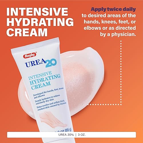 Miniatura 3 de Rugby Urea 20% Crema Hidratante Intensiva - Crema de urea para pies, manos, rodillas y codos - Crema de fuerza intensiva de urea al 20% - 3 onzas