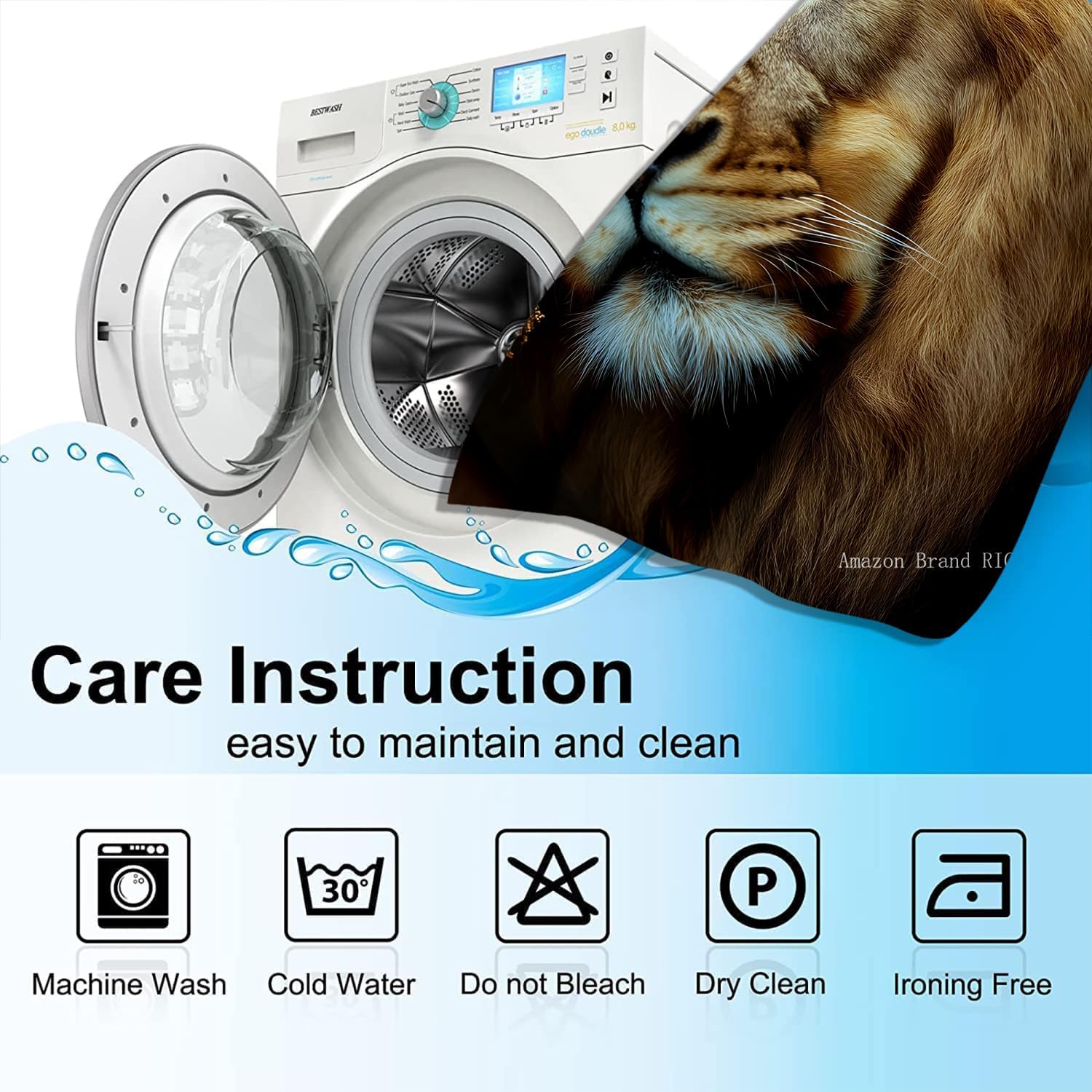 African Woman Boy Girls Blackout Curtains,Wildlife Animal Lion Safari African American, 2 Panel Rod Pocket Thermal Insulated Drapes for Bedroom, Living, Kids Room Deco 55x63 inch