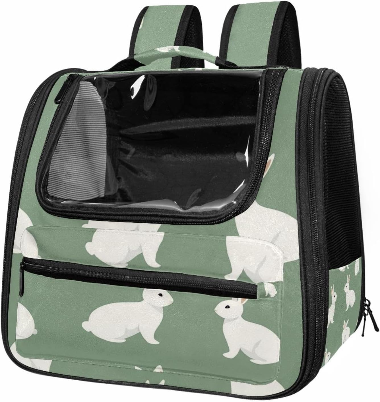 Portable Travel pet Backpack Carrier Hamster Bag Small Dog cat Carrier Breathable Hang Bag, Easter Rabbits Eggs Plants