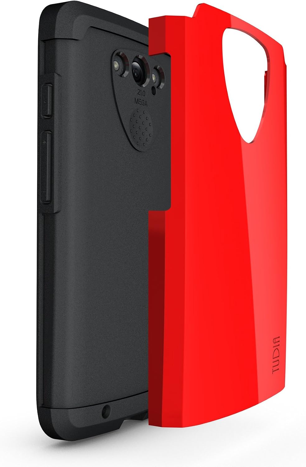 TUDIA Slim-Fit CYGEN Dual Layer Protective Case for Motorola Droid Turbo Ballistic Nylon Version Only (NOT Compatible with Metalized Glass Fiber Version) (Red)