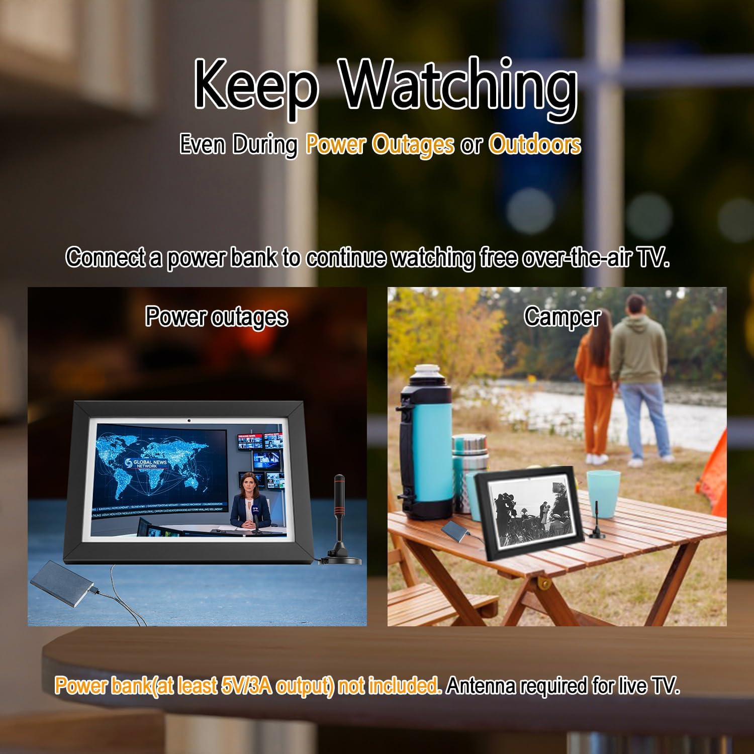 10 Inch 5-in-1 Small Smart TV with ATSC Tuner & Touch Screen, Kitchen TV with Smart Home Control Panel, Video Call, Calendar & Photo Frame Functions, Portable MINI for Bedroom, RV, Camper