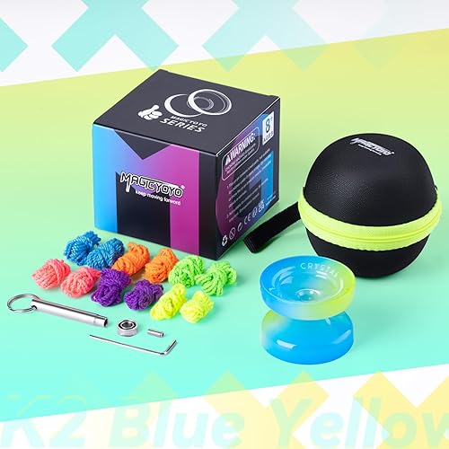 Miniatura 7 de Yoyo K2 Crystal - Yoyo profesional sensible para niños principiantes, yoyo de doble propósito para avanzados + rodamientos Yo Yo extra insensibles +