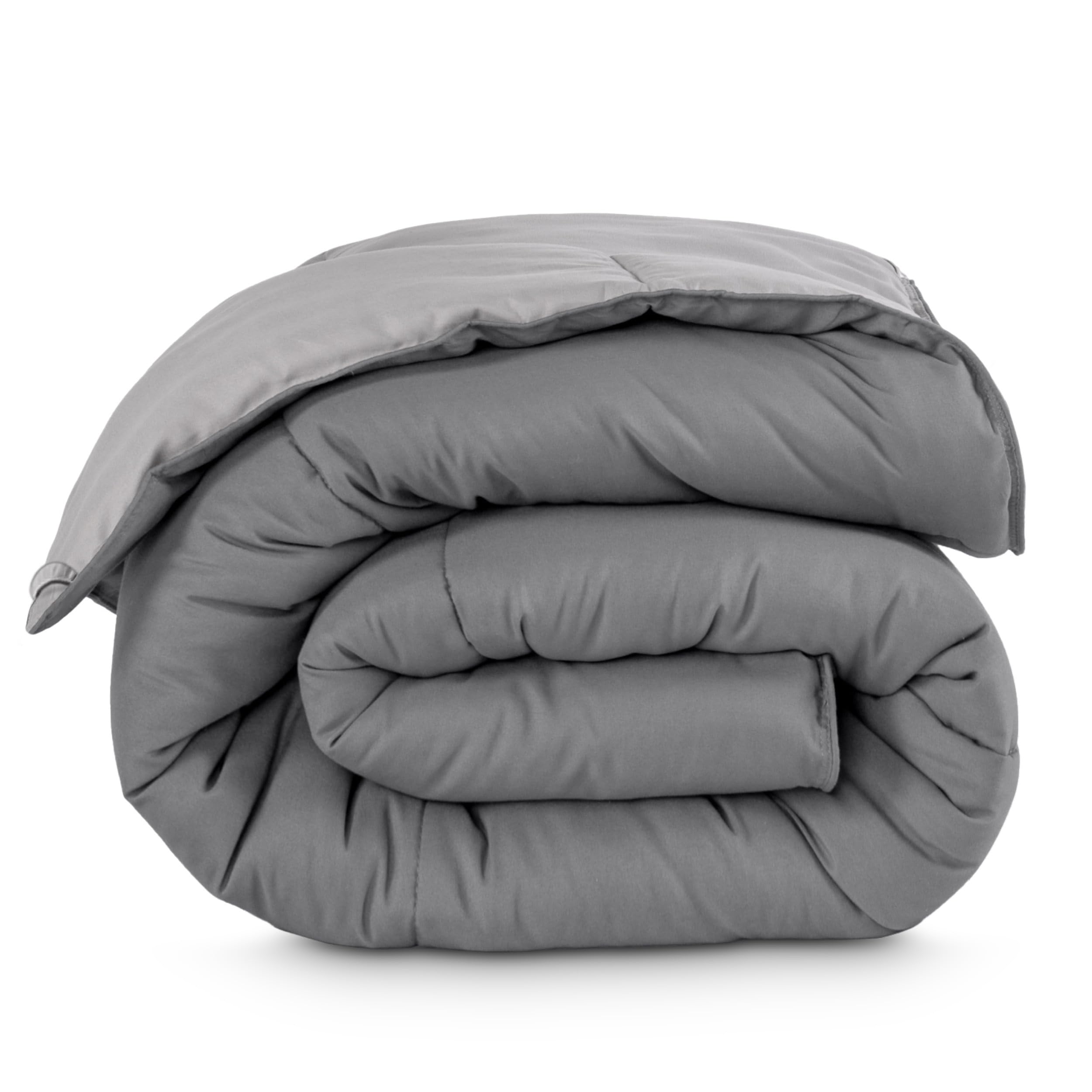 Bare Home Comforter - Reversible Colors - Goose Down Alternative - Ultra-Soft - Premium 1800 Series - All Season Warmth - Bedding Comforter (Twin/Twin XL, Grey/Light Grey)