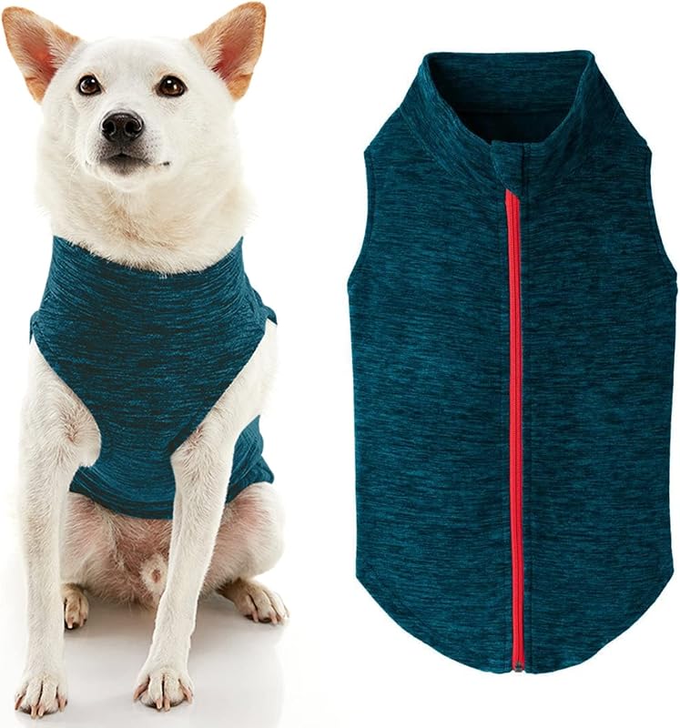Casaco de Fleece com Zíper para Cães Gooby Turquoise Wash 3X-Large