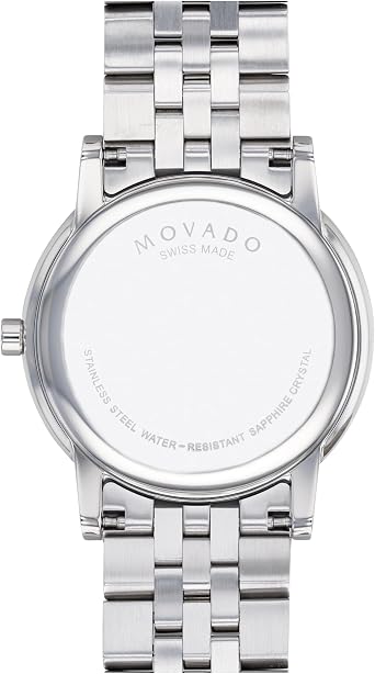 Movado Museum Classic Men's Swiss Quartz Watch - Stainless Steel, Link Bracelet - Water Resistance 3ATM/30 Meters - Classic Luxury Timepiece - Gift for Him - 40mm
