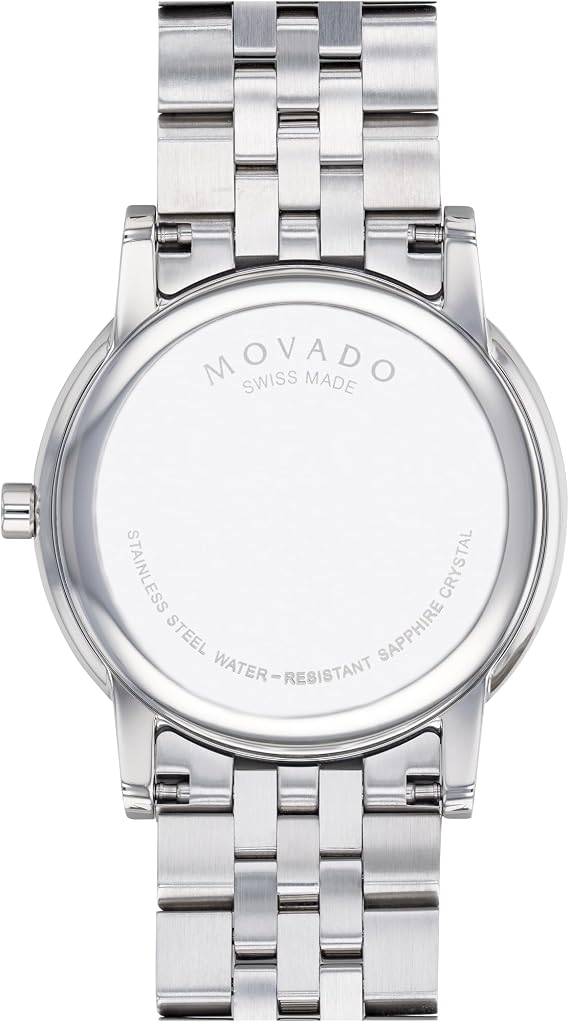 Movado Museum Classic Men's Swiss Quartz Watch - Stainless Steel, Link Bracelet - Water Resistance 3ATM/30 Meters - Classic Luxury Timepiece - Gift for Him - 40mm