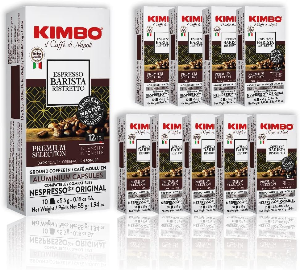 100 Count Espresso Ristretto Capsules in Aluminium - Smooth & Rich Italian Roast for Nespresso