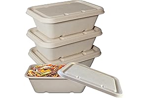 24oz Compostable Meal Prep Containers with Lids