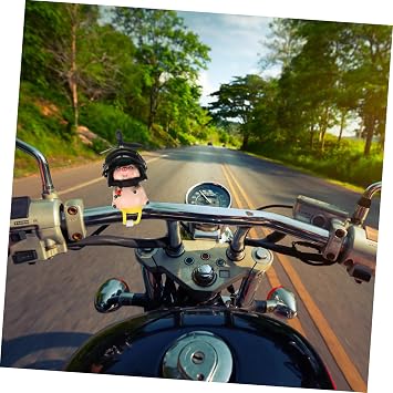 Pig Bike Decor for Car and Motorcycle Dashboard, Easy to Install Black Silicone and Plastic Pig Ornament Adds Fun and Unique Style for Travel and Hiking Accessories
