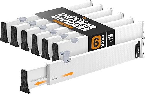 Miniatura 10 de RAPTUROUS Divisores de cajones de bambú, 4 unidades, divisores de cajones de cocina de 2.75 pulgadas de alto, con resorte, 17.5-22 pulgadas de