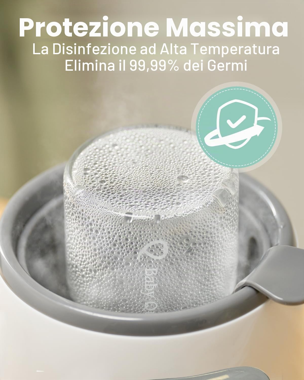GROWNSY Scaldabiberon 10-in-1 Veloce con Timer per Latte Materno o Formula, Controllo Preciso della Temperatura, Funzioni di Scongelamento, Sterilizzazione, Mantenimento Caldo e Riscaldamento Pappe