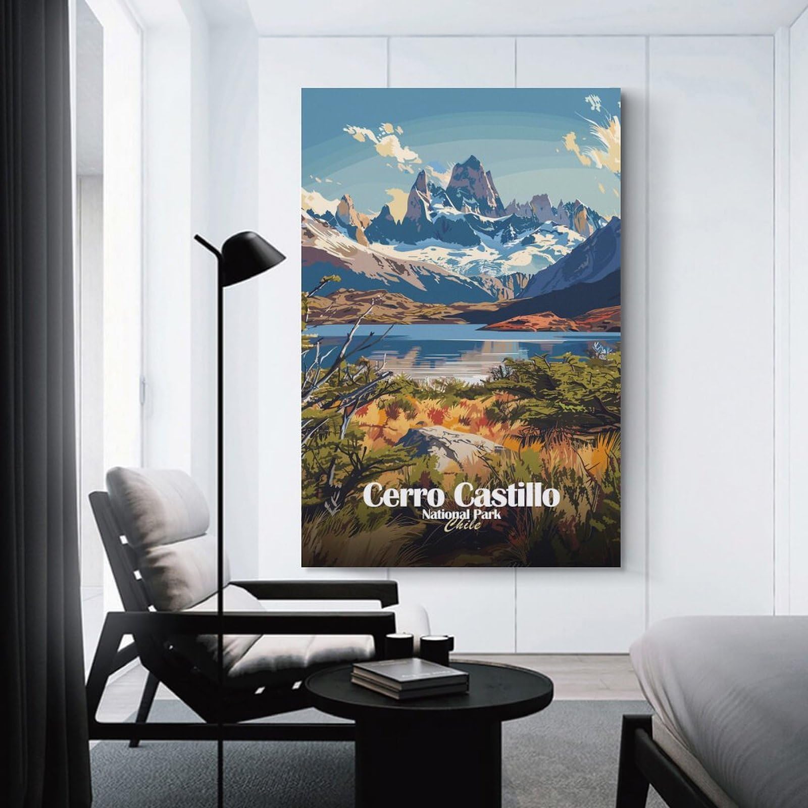 Junmoney Wall Picture Print Cerro Castillo National Park Chile, 24x36inch(60x90cm), for Living Room, Bedroom Or Apartment Walls, A Home Accent with Warm Character