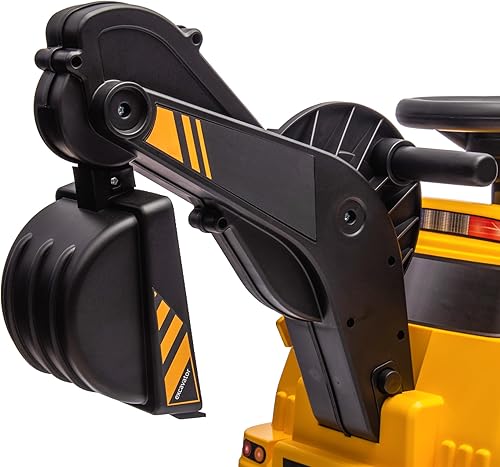 Miniatura 7 de Aosom Rodillo de carretera 3 en 1 para excavadora, niveladora de carretera, sin paseo eléctrico en construcción, juego de simulación con música,