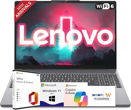 Lenovo Laptop empresarial de 16 pulgadas de nuevo diseño (edición 20252026) con Microsoft Office, Intel Core i7-13620H, 16 GB de RAM, SSD de 1 TB,