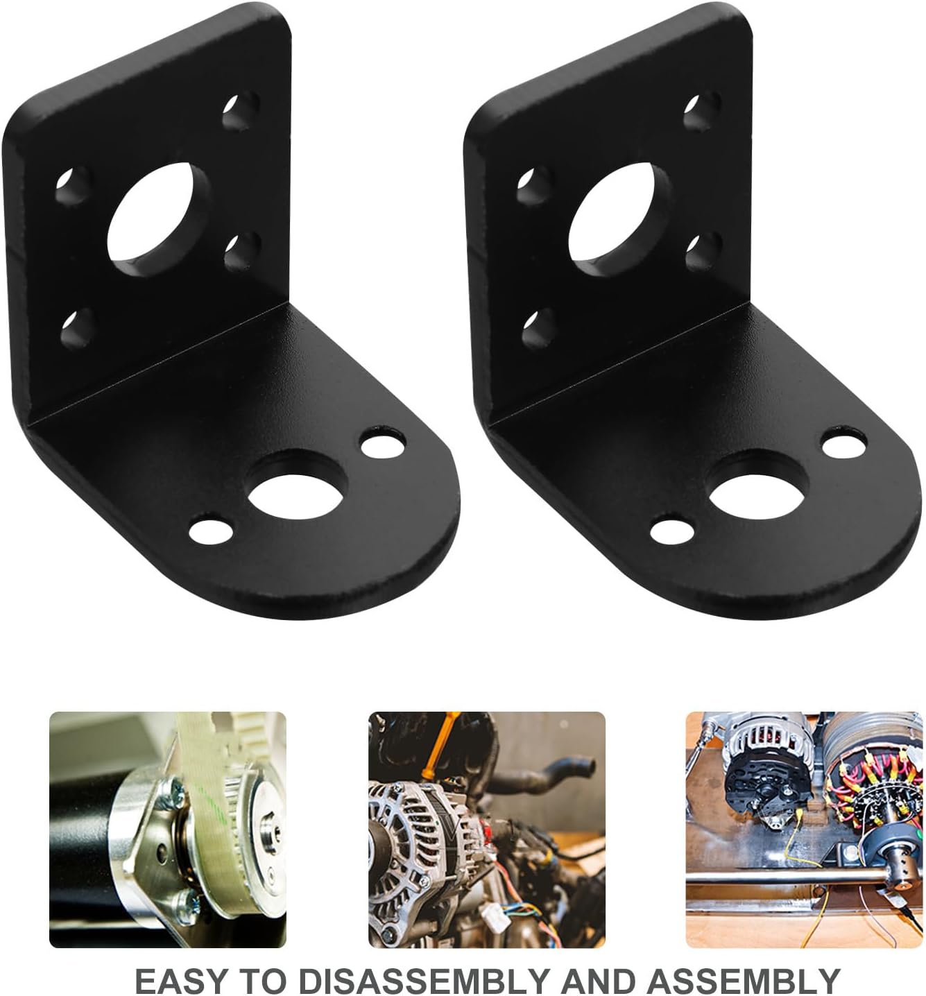 4 Sets Motor Bracket Holder and Gear Motor Brackets L-Shaped Aluminum Fixed Mount with Screws for Installation