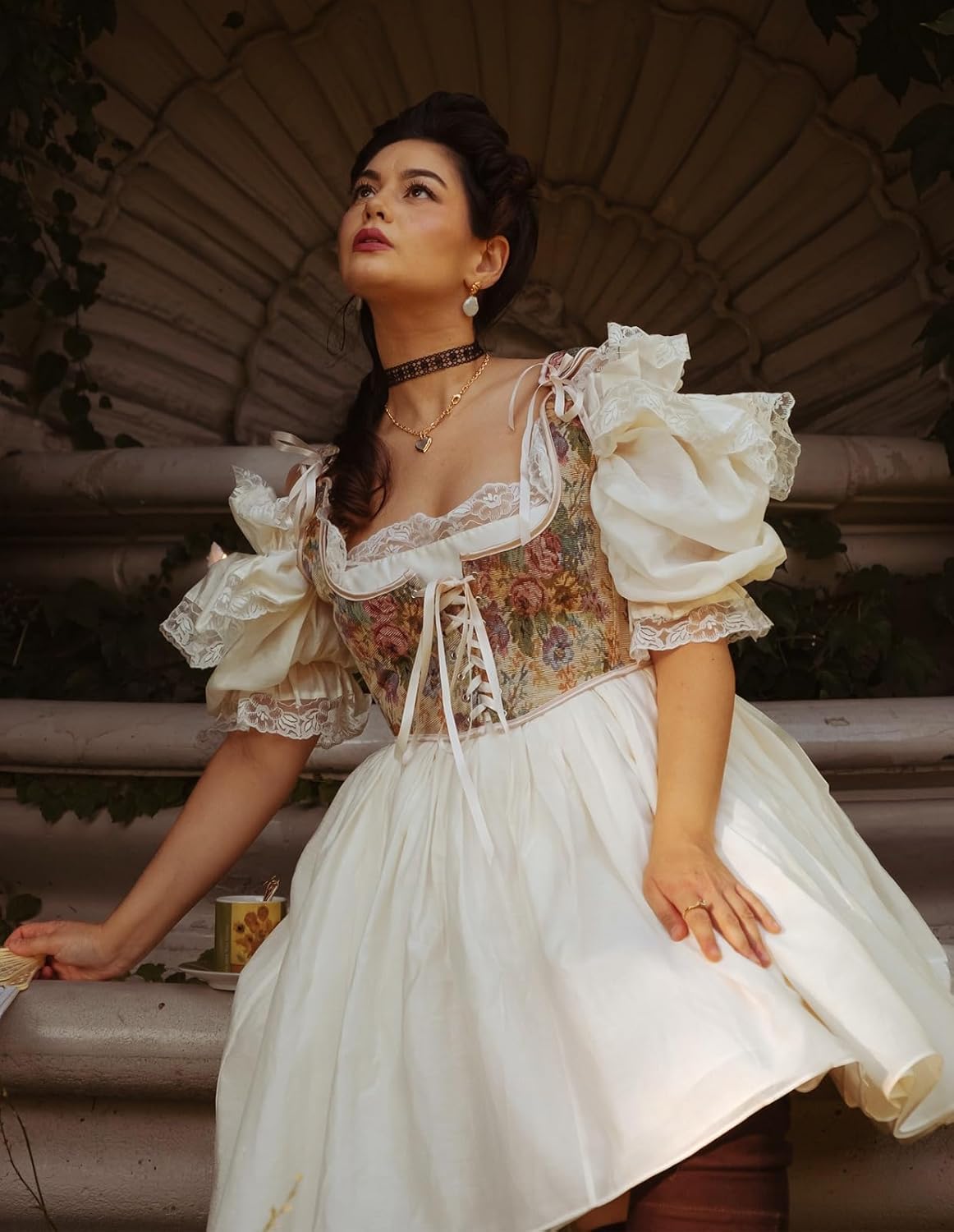 Scarlet Darkness Women's Underbust Corset Top Renaissance Medieval Lace-up Boned Fairycore Pirate Corsets - Image 3