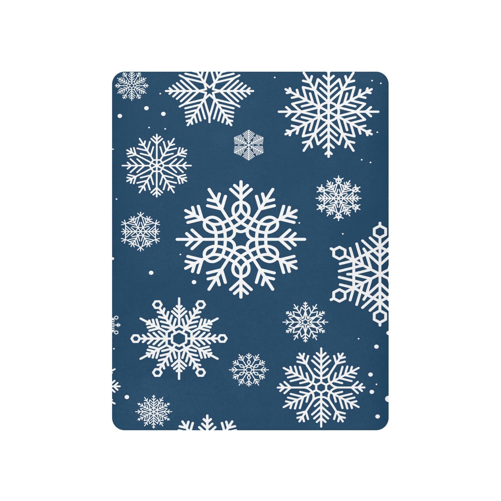 Moudou Blue Snowflake Christmas Playard Sheet for Boy Girls, Soft Breathable Fitted Toddler Sheet for Standard Playard Bed Mattress, 39 x 27 x 5 Inch