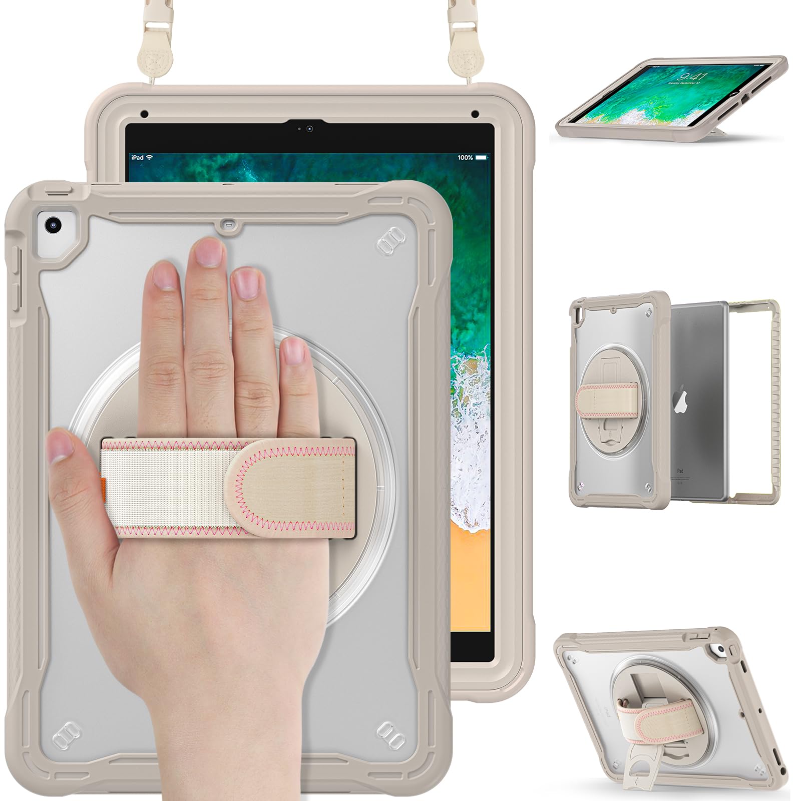 Amazon.co.jp: 肩掛け iPad 5 iPad 6 Air2 Pro9.7 ケース 360度 回転 