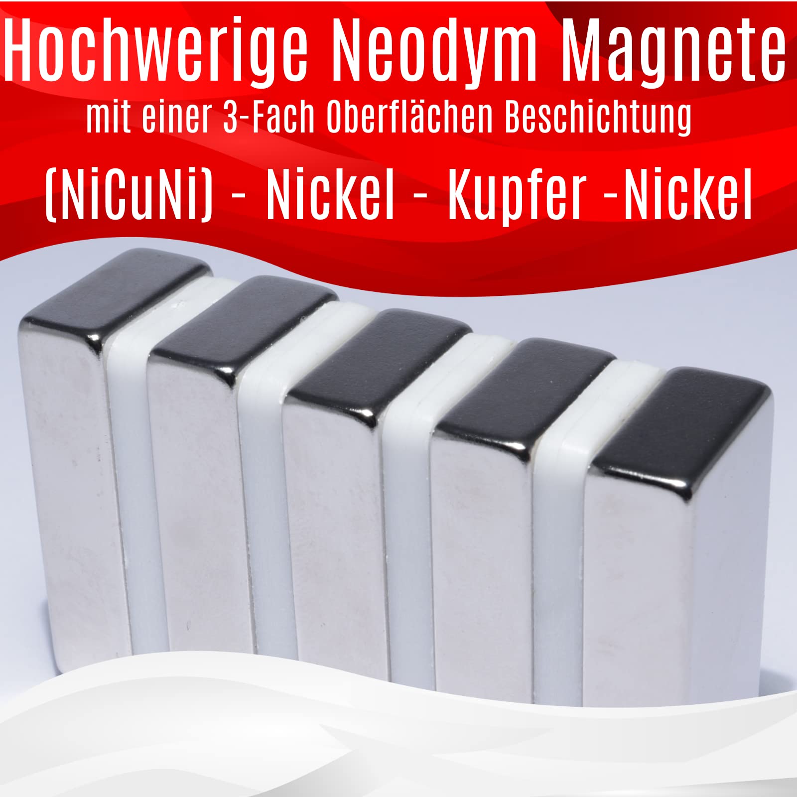 Quadermagnet 40,0 X 20,0 X 10,0 Mm Neodym N42 Vern