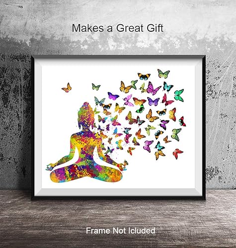 Miniatura 4 de Decoración de budismo zen, estatua de Buda con mariposas, arte de pared de yoga, regalos de meditación de la nueva era para mujeres, decoración de