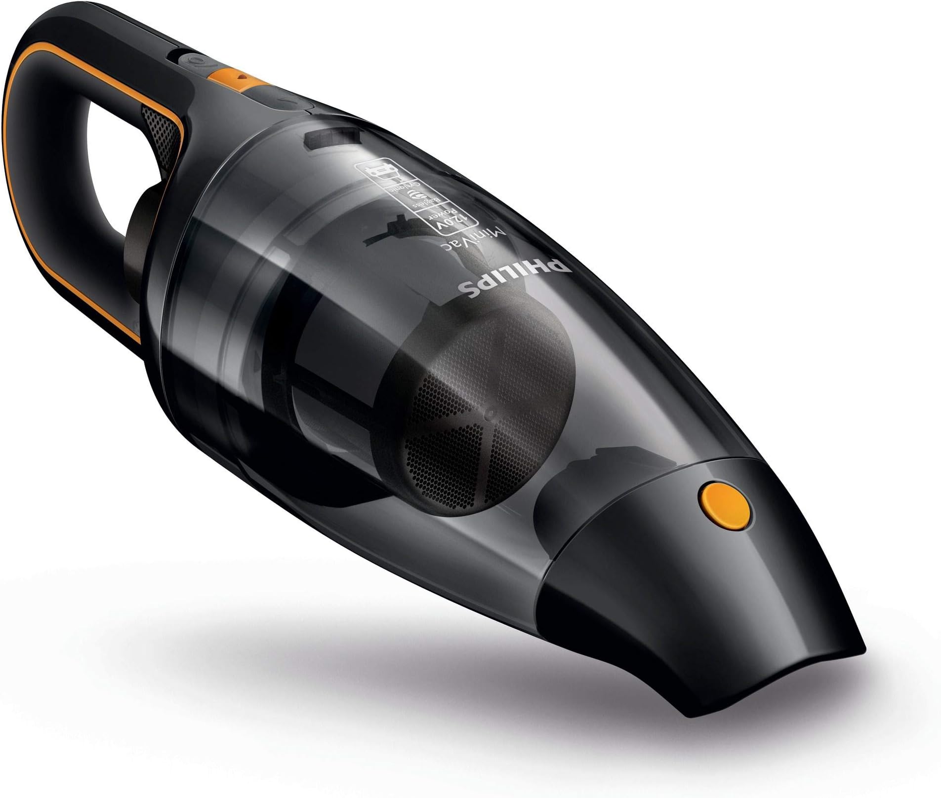 Philips FC6149/01 Car Vacuum Cleaner (Battery Handheld Vacuum Cleaner, Bagless, 12 V NiMH, with Accessory Kit, Black