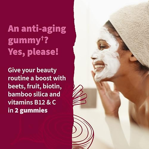 Miniatura 4 de Garden of Life Gomitas orgánicas de raíz de remolacha hechas de pectina con antioxidantes, vitamina C, biotina y B12 para cabello, piel y uñas,