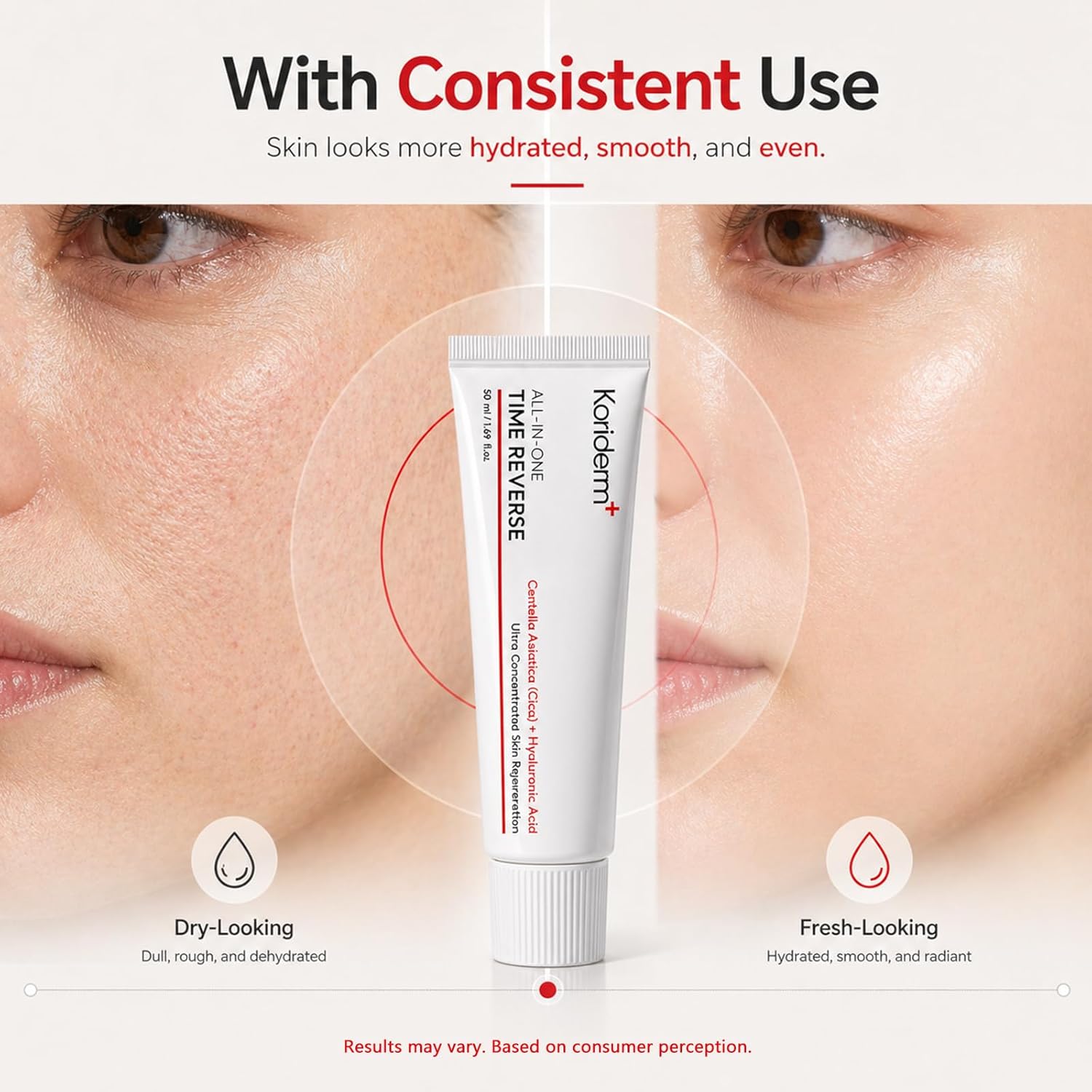 Time Reverse Cream, All-In-One Daily Moisturizing Face Cream for Nourishing, Hydrates, Firms & Reduces Wrinkles,Centella Acid Formula, All Skin Types – 50 mL / 1.69 fl oz (1)