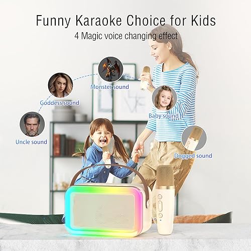 Miniatura 2 de Micrófono de máquina de karaoke, juguetes divertidos, regalos de cumpleaños de Navidad para adultos, mujeres, hombres, niñas, niños pequeños,