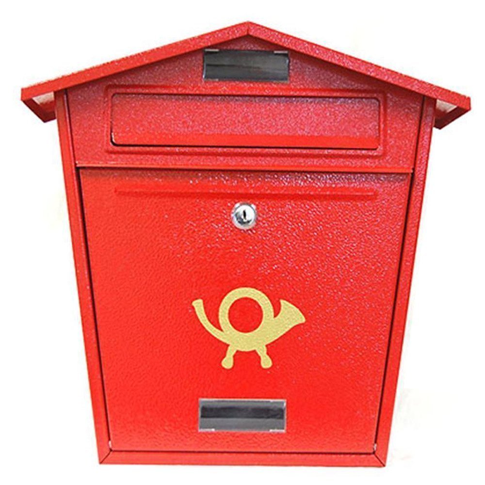 POSTBOX COLLECTION BY PRICE CRUNCHERS - Lockable Heavy Duty Secure Wall Mounted Letter Mail Post Box Stainless Steel (11. Steel Plate Red)